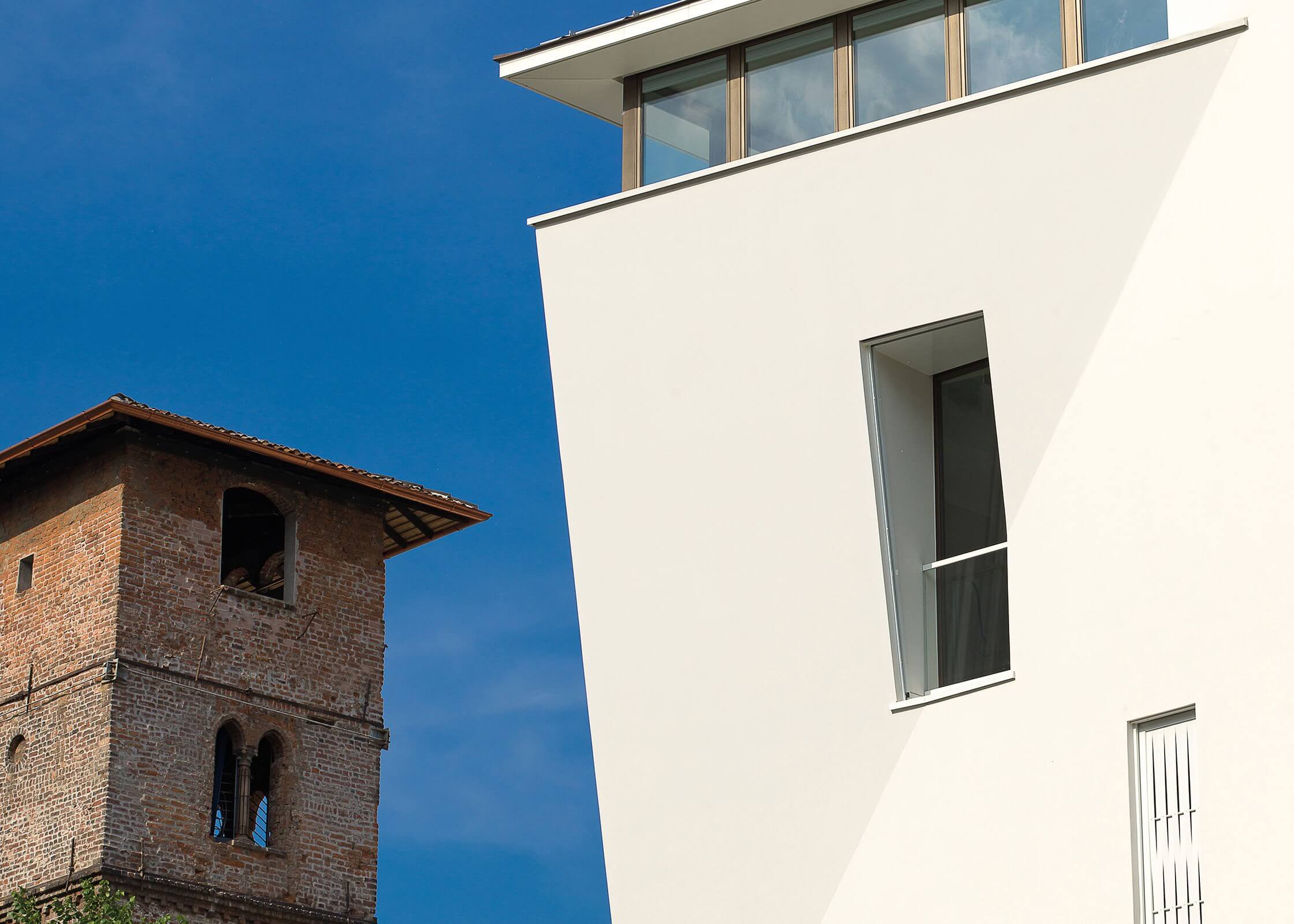dettaglio residenza moderna palazzo gorani milano torre gorani facciata intonaco autopulente sto facciata impresa bazzea serramenti moderni