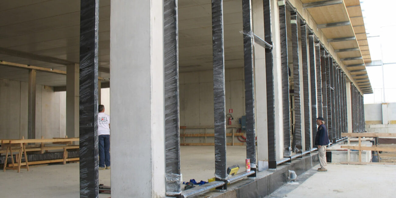 montaggio struttura facciata continua strutturale Bazzea Construction Technology polo universitario kilometro rosso bergamo