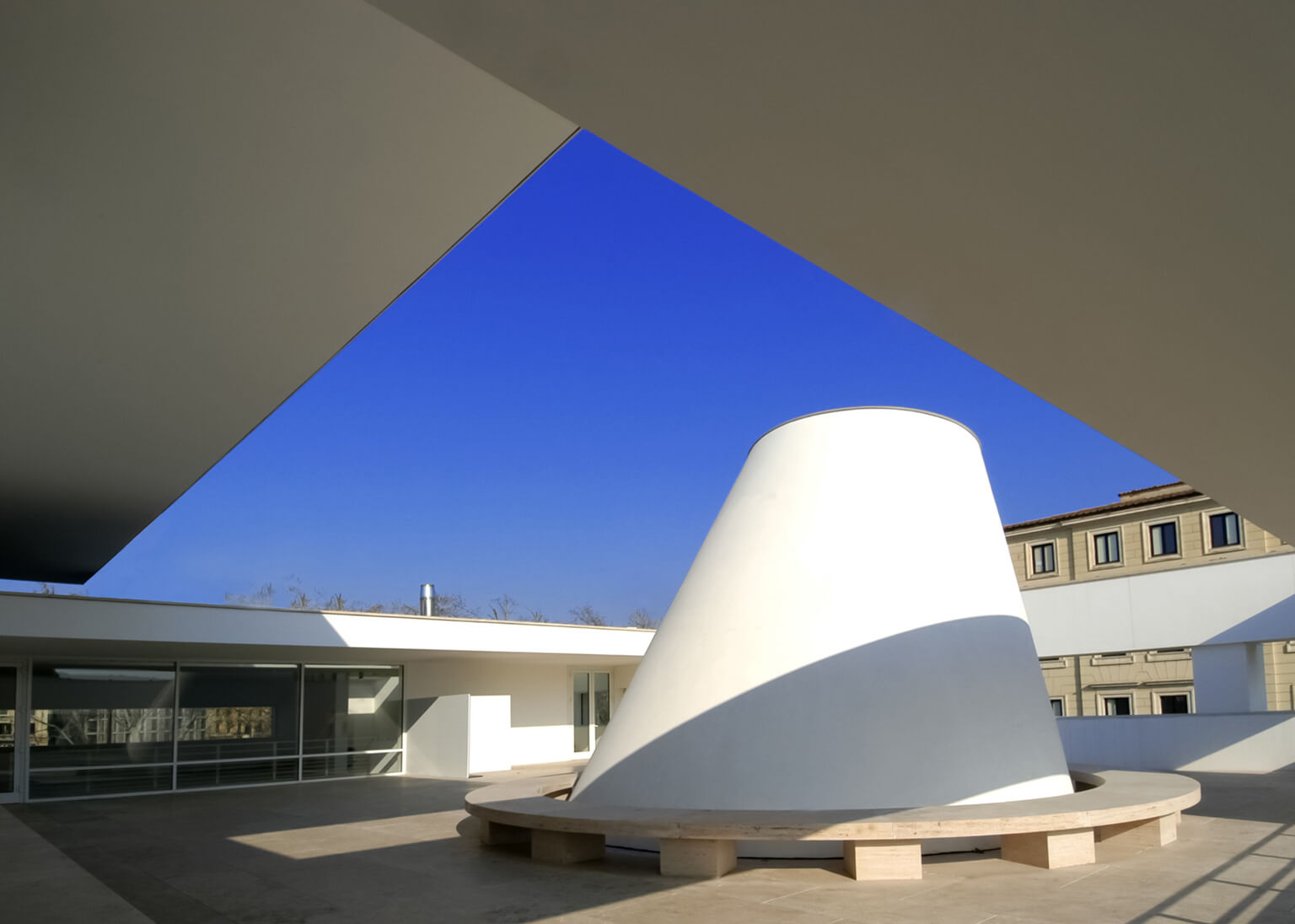 lucernario museo Ara Pacis richard meier idea design architettura realizzazione struttura e rivestimento a secco Bazzea Construction Technology
