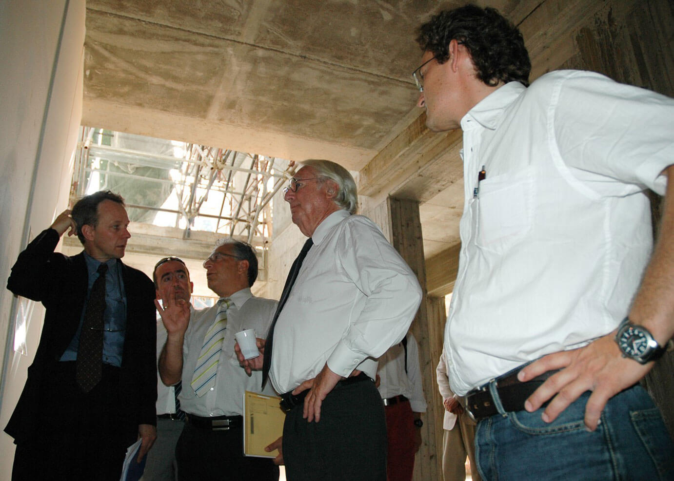 Richard Meier e Claudio Bazzea cantiere realizzazione tecnologica complesso museo Ara Pacis Roma